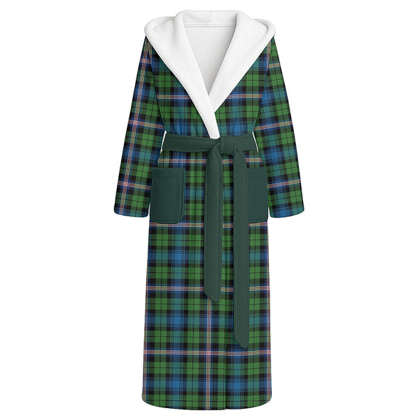 Gammell Ancient Clan Badge Tartan Flannel Hooded Bathrobe