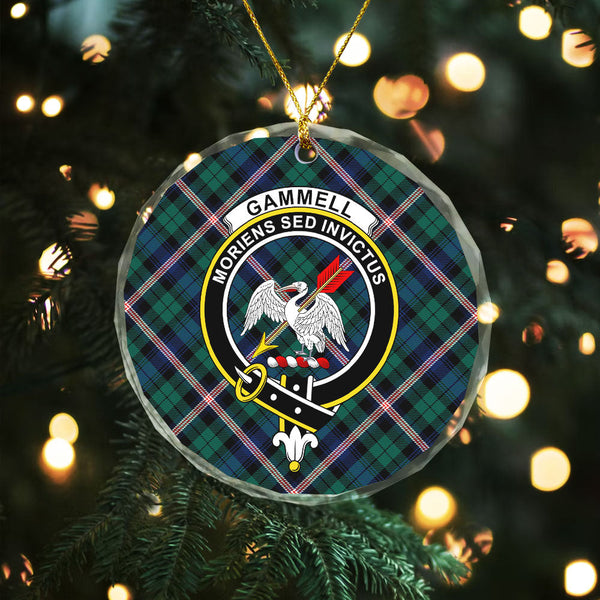 Gammell Modern Clan Badge Tartan Glass Ornament