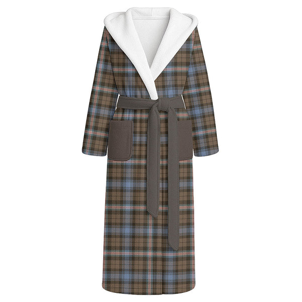 Gammell Weathered Clan Badge Tartan Flannel Hooded Bathrobe