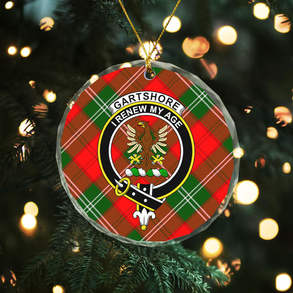 Gartshore Clan Badge Tartan Glass Ornament