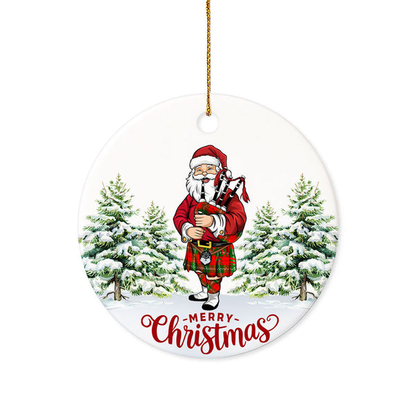 Gartshore Tartan Ceramic Ornament Santa