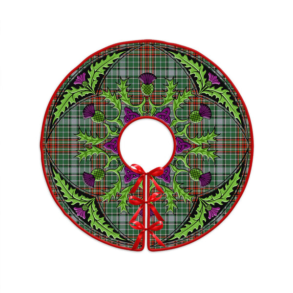 Gayre Ancient Clan Badge Tartan Christmas Tree Skirt Scottish Thistle Design