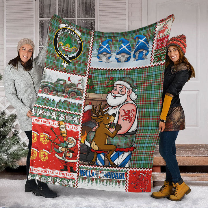 Gayre Modern Clan Badge Tartan Blanket Scotland Santa Tattoo Christmas Comic Patchwork Style
