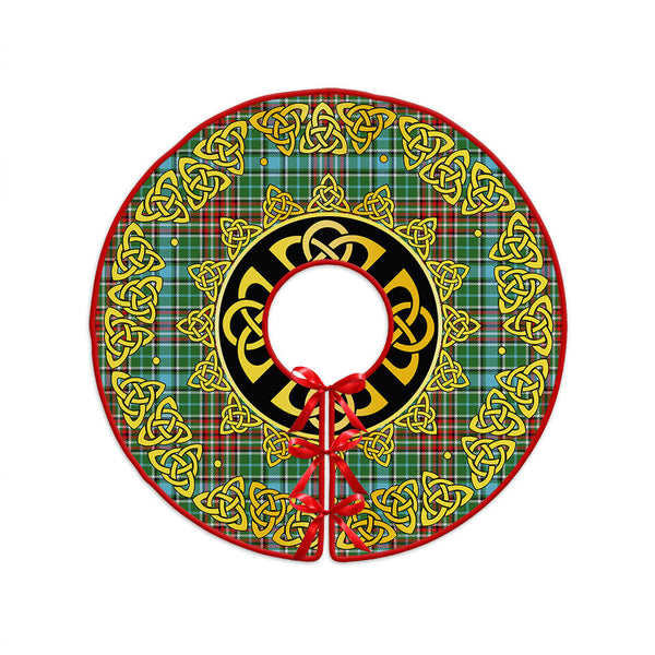 Gayre Modern Clan Badge Tartan Christmas Tree Skirt Golden Celtic Heritage