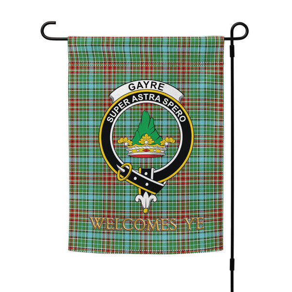 Gayre Modern Clan Badge Tartan Garden Flag