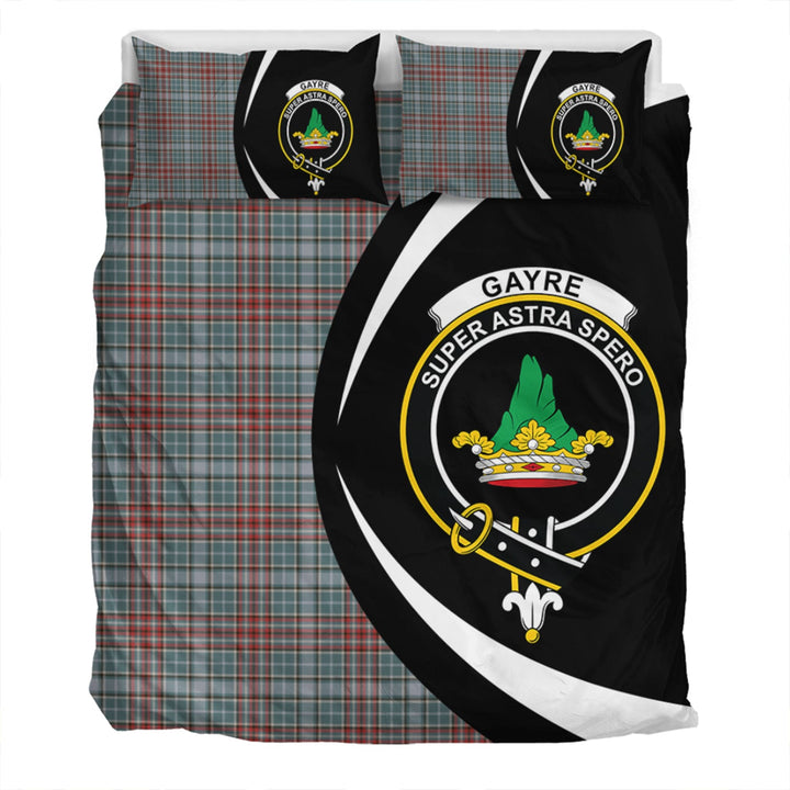 Gayre Weathered Clan Badge Tartan Bedding Set Circle Style