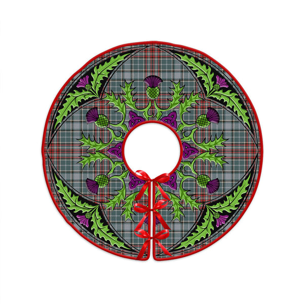 Gayre Weathered Clan Badge Tartan Christmas Tree Skirt Scottish Thistle Design