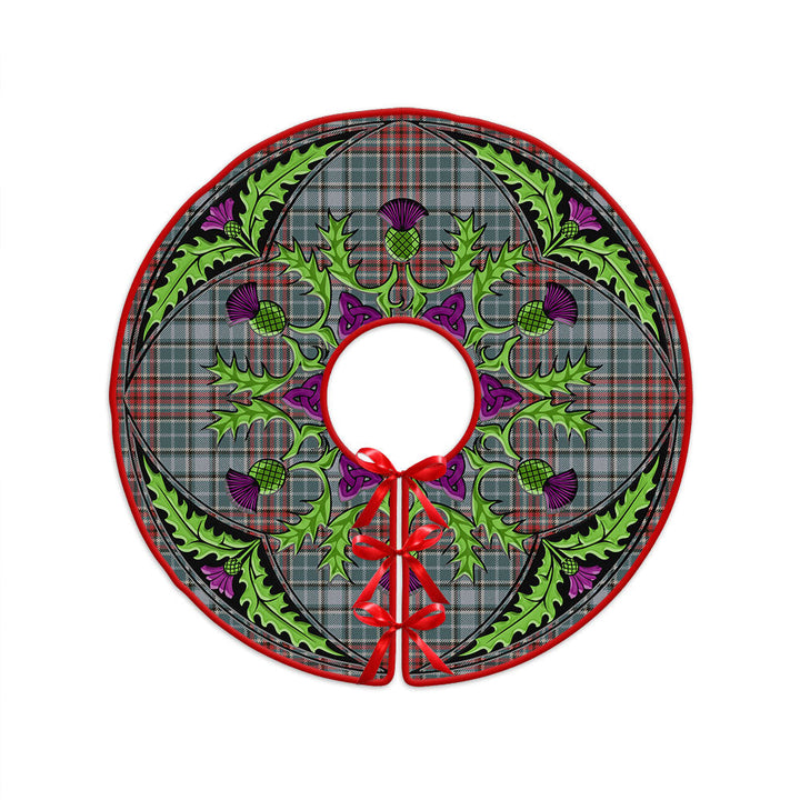 Gayre Weathered Clan Badge Tartan Christmas Tree Skirt Scottish Thistle Design