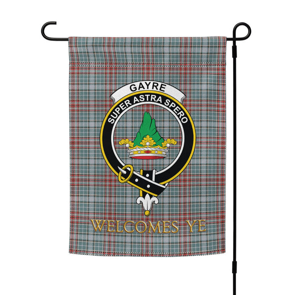 Gayre Weathered Clan Badge Tartan Garden Flag