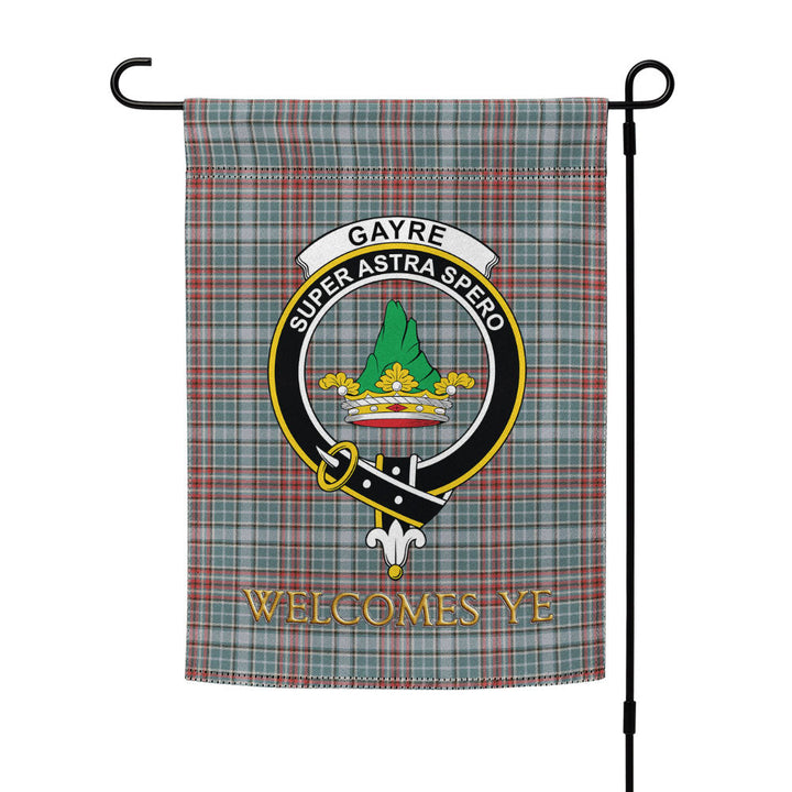 Gayre Weathered Clan Badge Tartan Garden Flag