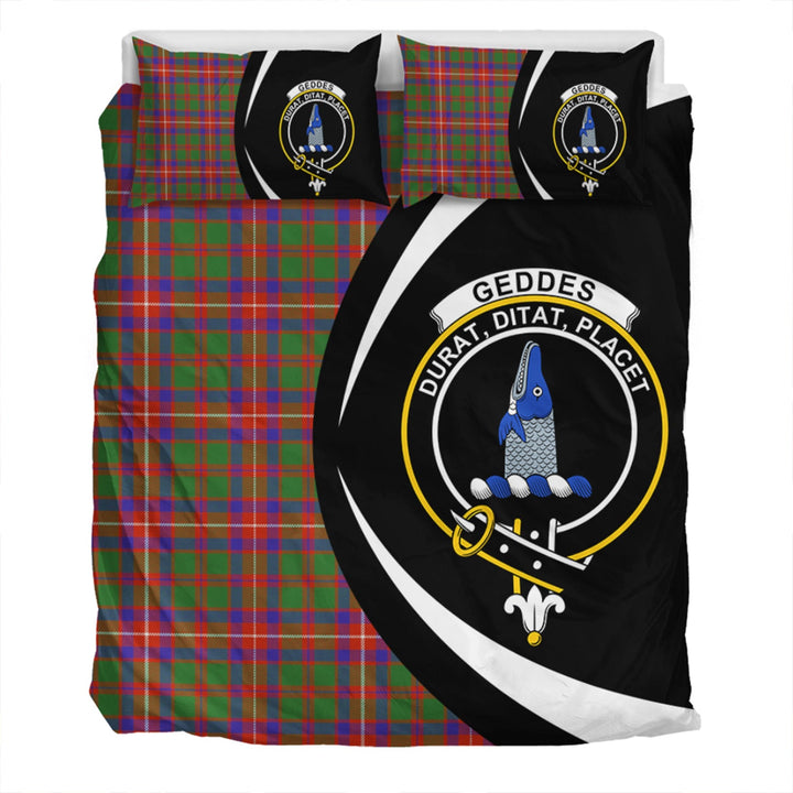 Geddes Ancient Clan Badge Tartan Bedding Set Circle Style