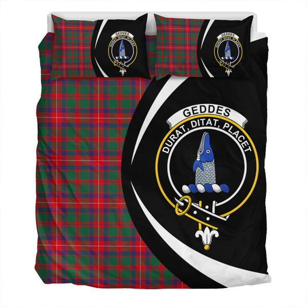 Geddes Modern Clan Badge Tartan Bedding Set Circle Style