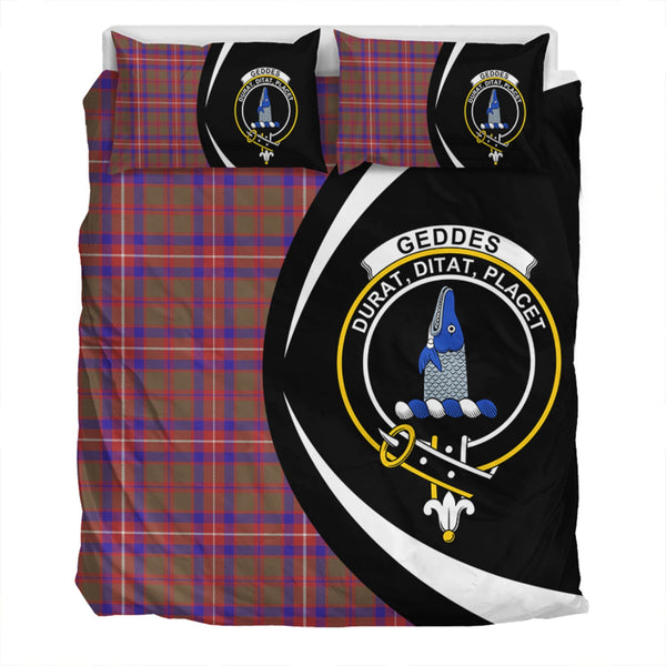 Geddes Weathered Clan Badge Tartan Bedding Set Circle Style