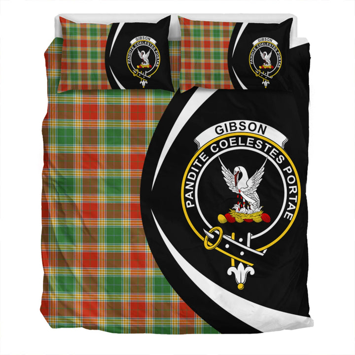 Gibson (Gibbs) Ancient Clan Badge Tartan Bedding Set Circle Style