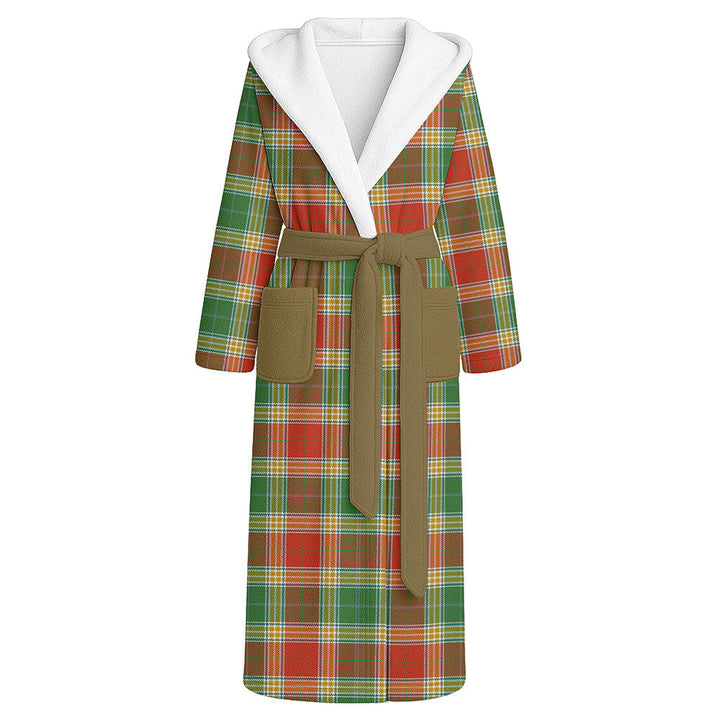 Gibson (Gibbs) Ancient Clan Badge Tartan Flannel Hooded Bathrobe
