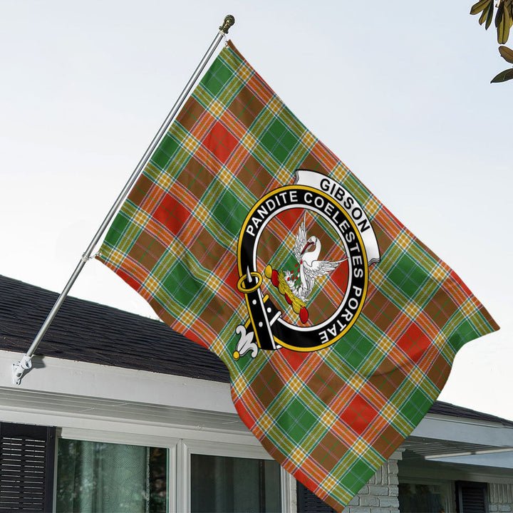 Gibson (Gibbs) Ancient Clan Badge Tartan House Flag