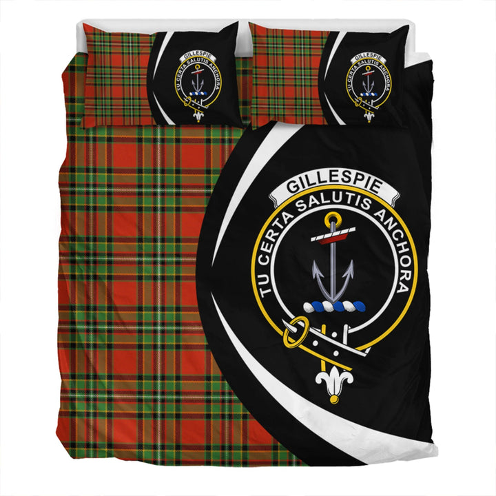 Gillespie Ancient Clan Badge Tartan Bedding Set Circle Style