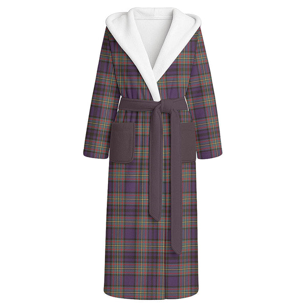 Gillies Weathered Clan Badge Tartan Flannel Hooded Bathrobe