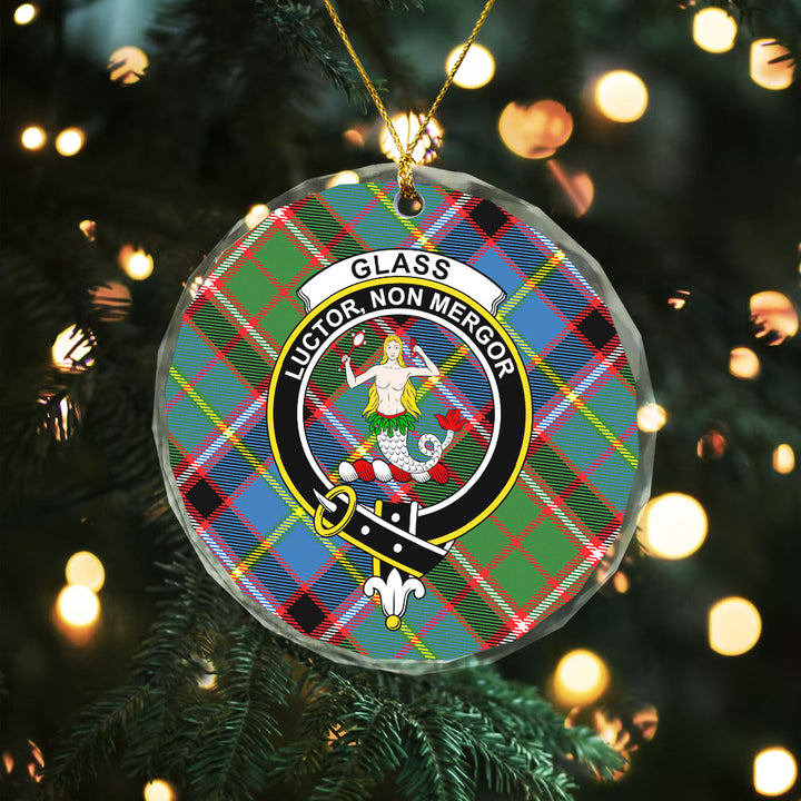 Glass Clan Badge Tartan Glass Ornament