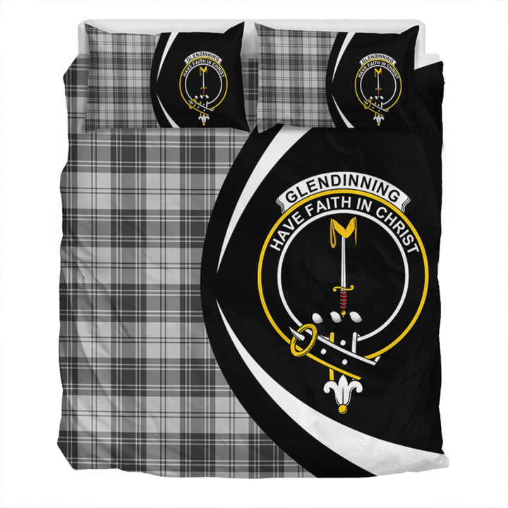Glendinning Clan Badge Tartan Bedding Set Circle Style
