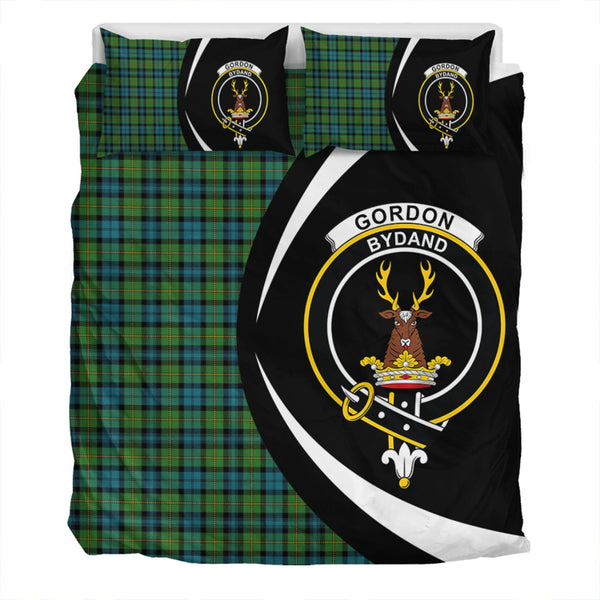 Gordon Ancient Clan Badge Tartan Bedding Set Circle Style