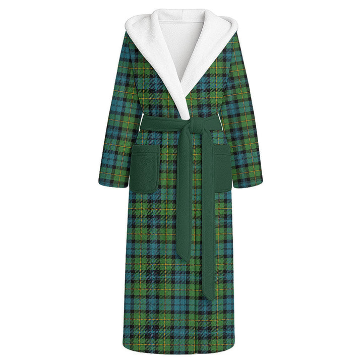 Gordon Ancient Clan Badge Tartan Flannel Hooded Bathrobe