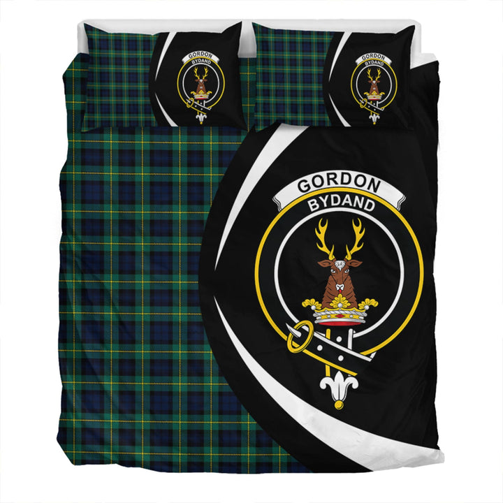 Gordon Modern Clan Badge Tartan Bedding Set Circle Style