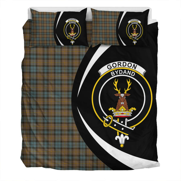 Gordon Weathered Clan Badge Tartan Bedding Set Circle Style