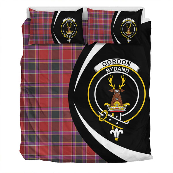 Gordon of Abergeldie Weathered Clan Badge Tartan Bedding Set Circle Style