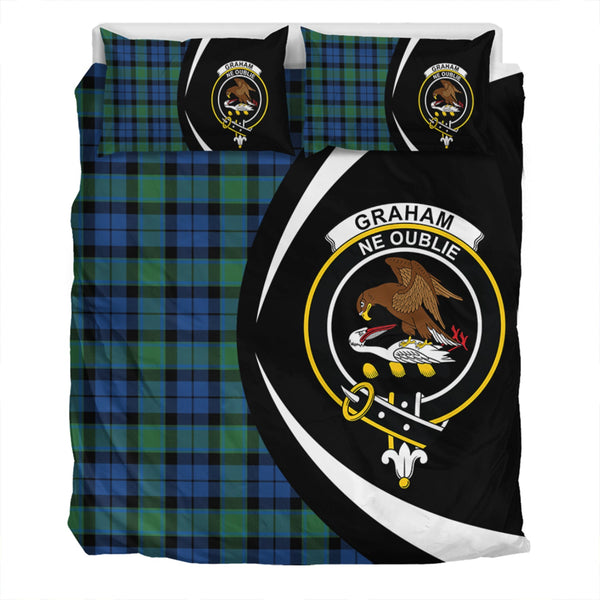 Graham of Menteith Modern Clan Badge Tartan Bedding Set Circle Style