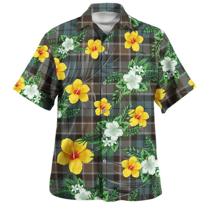 Graham of Menteith Weathered Clan Badge Tartan Hawaiian Shirt Summer Vibes Style
