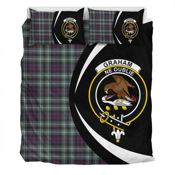 Graham of Montrose Weathered Clan Badge Tartan Bedding Set Circle Style