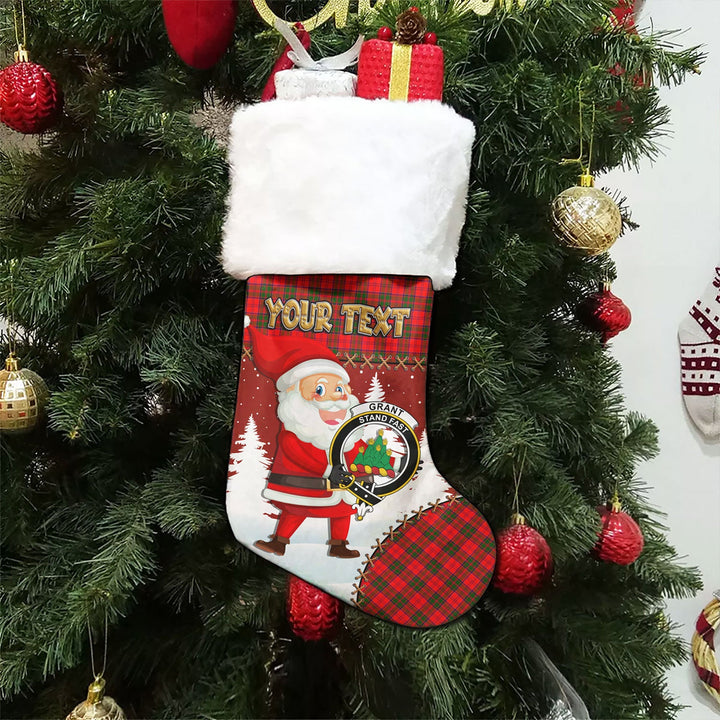 Grant Modern Clan Badge Tartan Christmas Stocking Holiday Blessings Merry Christmas Joy