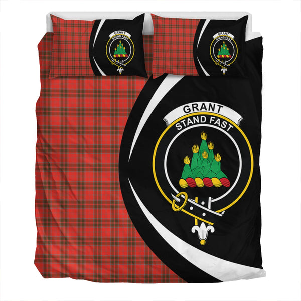 Grant Weathered Clan Badge Tartan Bedding Set Circle Style