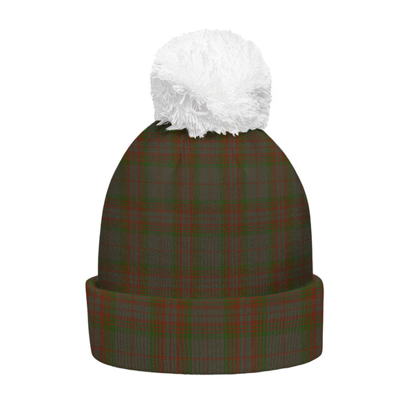 Gray Clan Badge Tartan Bobble Beanie Hat