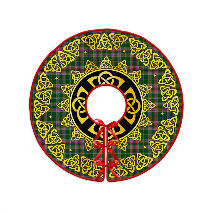 Gray Hunting Clan Badge Tartan Christmas Tree Skirt Golden Celtic Heritage