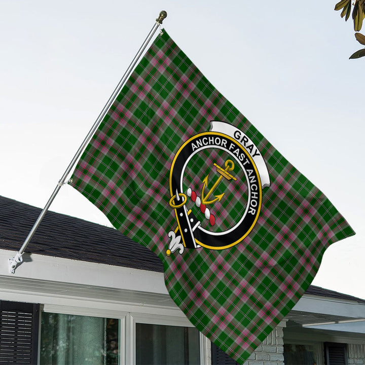 Gray Hunting Clan Badge Tartan House Flag