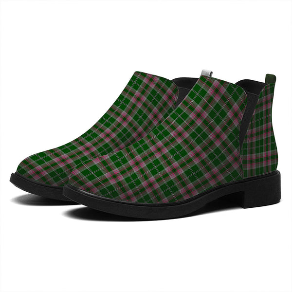 Gray Hunting Tartan Flat Ankle Boots