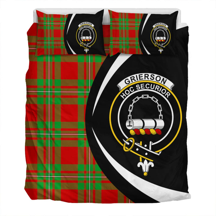 Grierson Clan Badge Tartan Bedding Set Circle Style