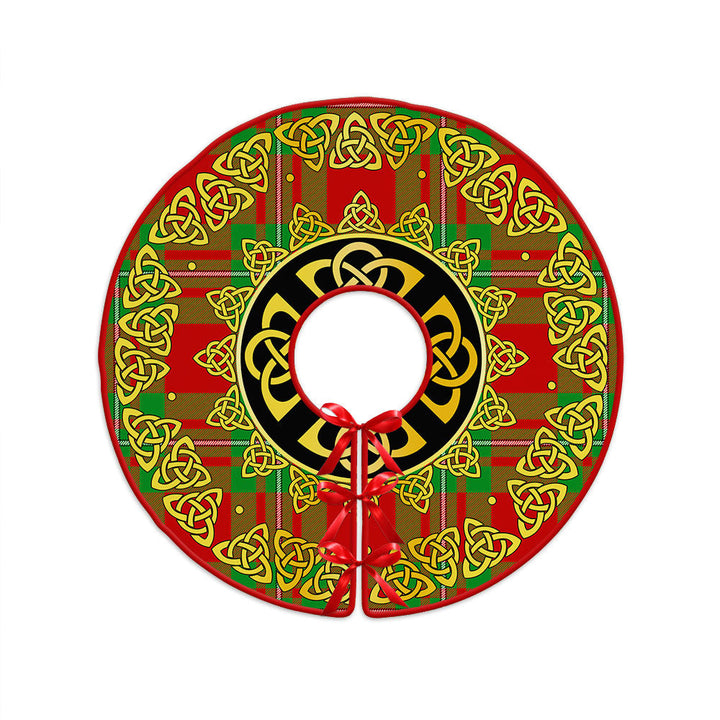 Grierson Clan Badge Tartan Christmas Tree Skirt Golden Celtic Heritage