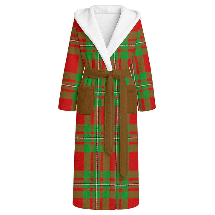 Grierson Clan Badge Tartan Flannel Hooded Bathrobe