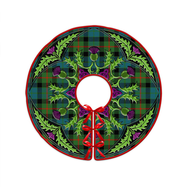 Gunn Ancient Clan Badge Tartan Christmas Tree Skirt Scottish Thistle Design