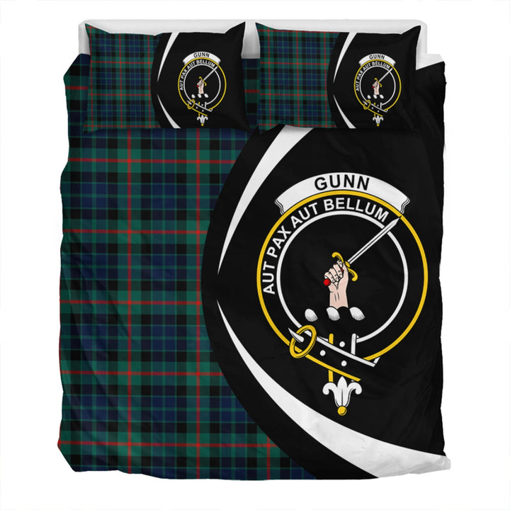 Gunn Modern Clan Badge Tartan Bedding Set Circle Style