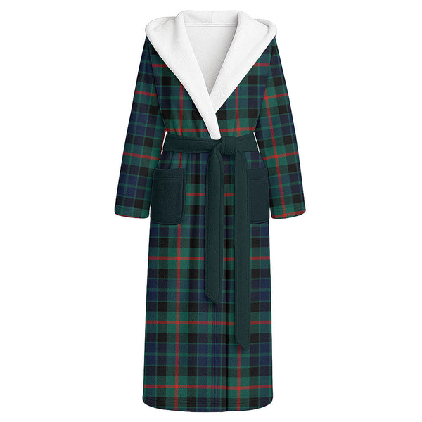 Gunn Modern Clan Badge Tartan Flannel Hooded Bathrobe