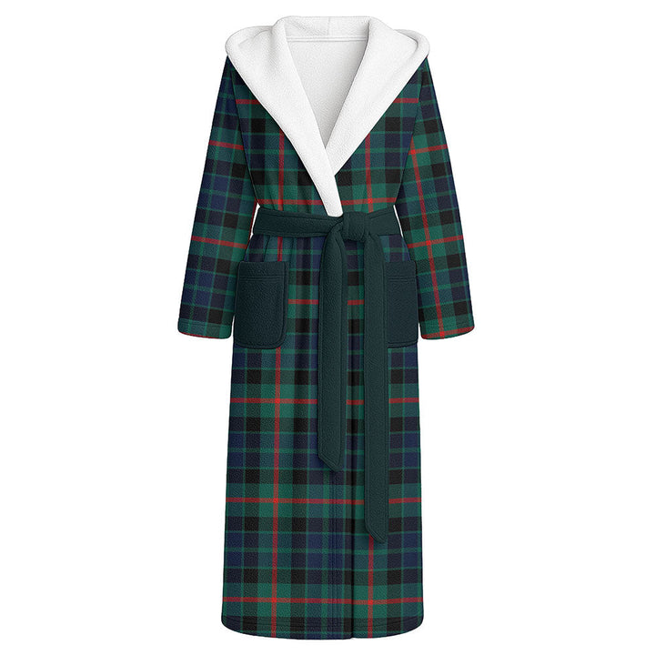 Gunn Modern Clan Badge Tartan Flannel Hooded Bathrobe