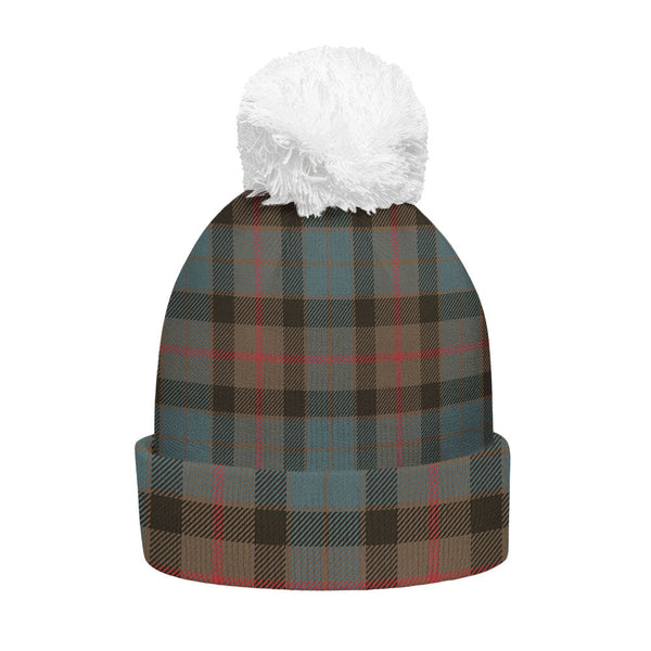 Gunn Weathered Clan Badge Tartan Bobble Beanie Hat