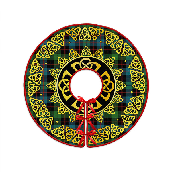 Guthrie Ancient Clan Badge Tartan Christmas Tree Skirt Golden Celtic Heritage