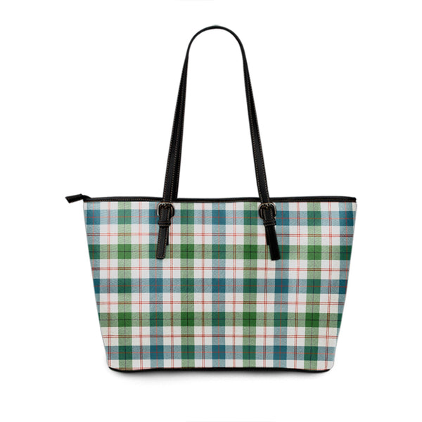 Guthrie Dress Ancient Tartan Leather Tote Bag