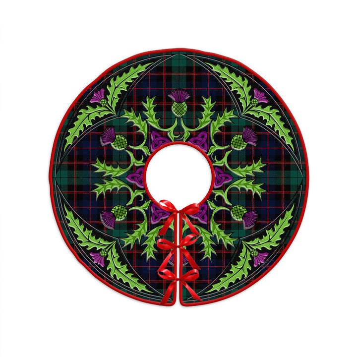 Guthrie Modern Clan Badge Tartan Christmas Tree Skirt Scottish Thistle Design