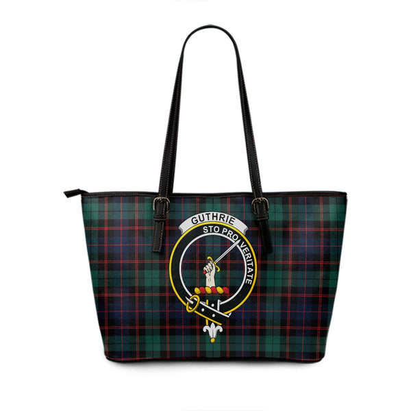 Guthrie Modern Clan Badge Tartan Leather Tote Bag
